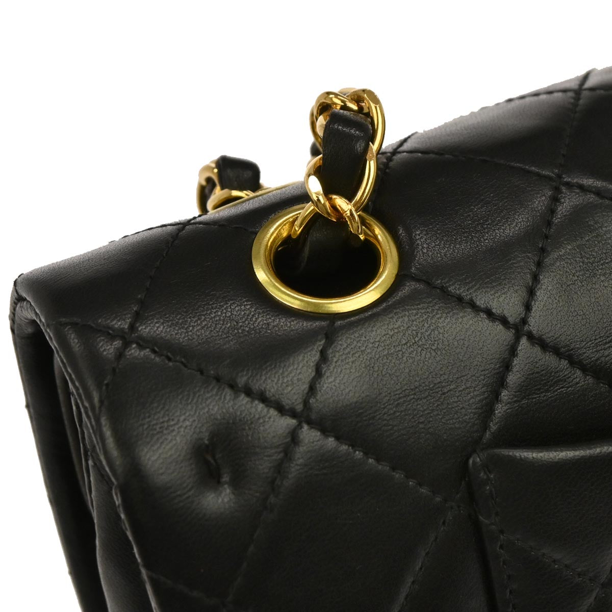 Chanel Black Lambskin Medium Classic Double Flap Shoulder Bag