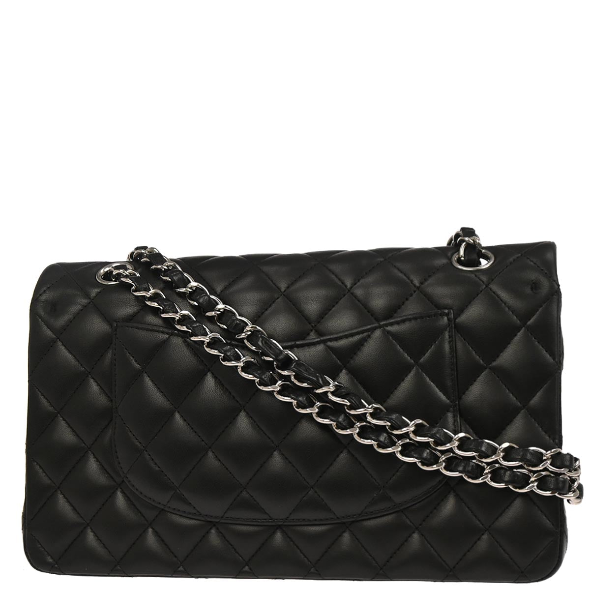 Chanel 2013-2014 Black Lambskin Medium Classic Double Flap Shoulder Bag