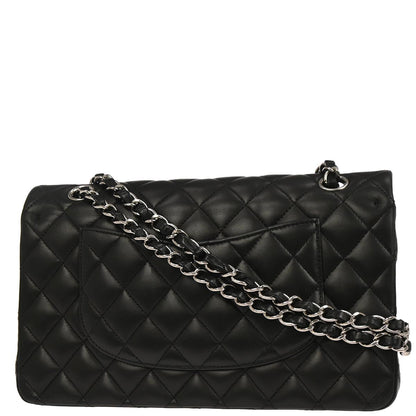 Chanel 2013-2014 Black Lambskin Medium Classic Double Flap Shoulder Bag
