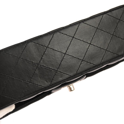 Chanel 2013-2014 Black Lambskin Medium Classic Double Flap Shoulder Bag