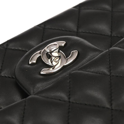 Chanel 2013-2014 Black Lambskin Medium Classic Double Flap Shoulder Bag