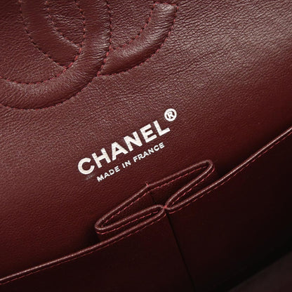 Chanel 2013-2014 Black Lambskin Medium Classic Double Flap Shoulder Bag