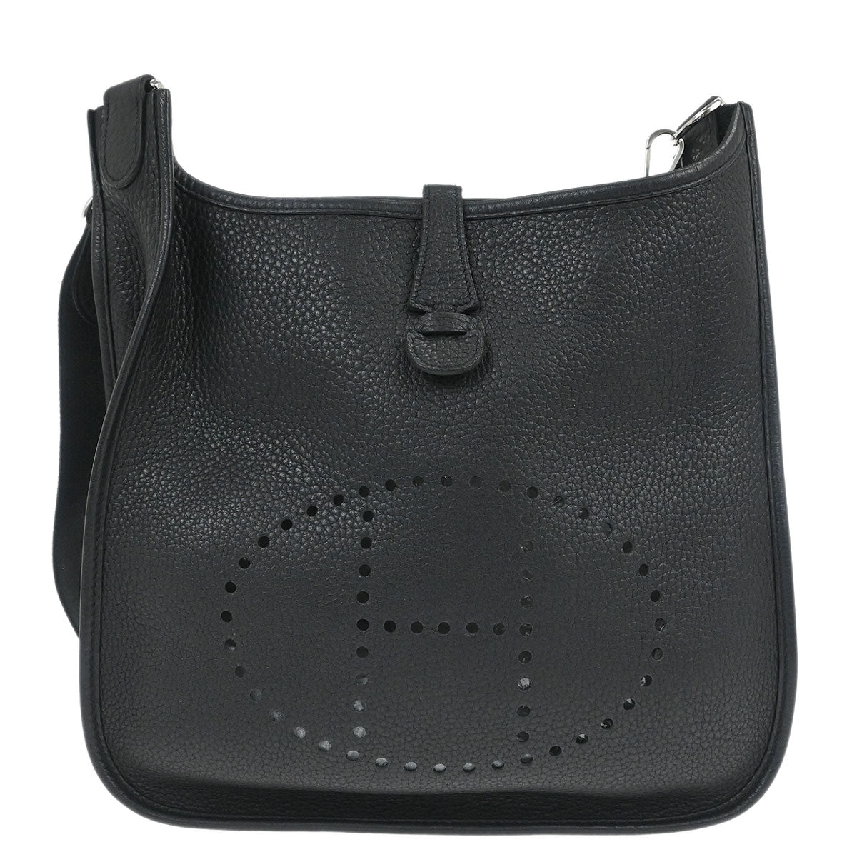 Hermes Black Taurillon Clemence Evelyne 3 29 PM Shoulder Bag