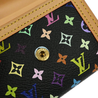 Louis Vuitton Black Multicolor Porte Monnaie Plat Wallet M92656