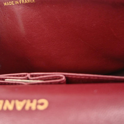 Chanel 1994-1996 Black Lambskin Medium Classic Double Flap Shoulder Bag