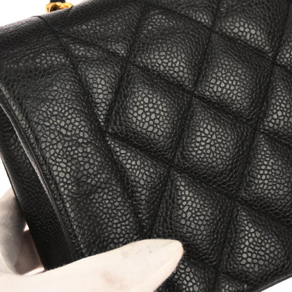Chanel 1991-1994 Black Caviar Skin Small Diana Shoulder Bag