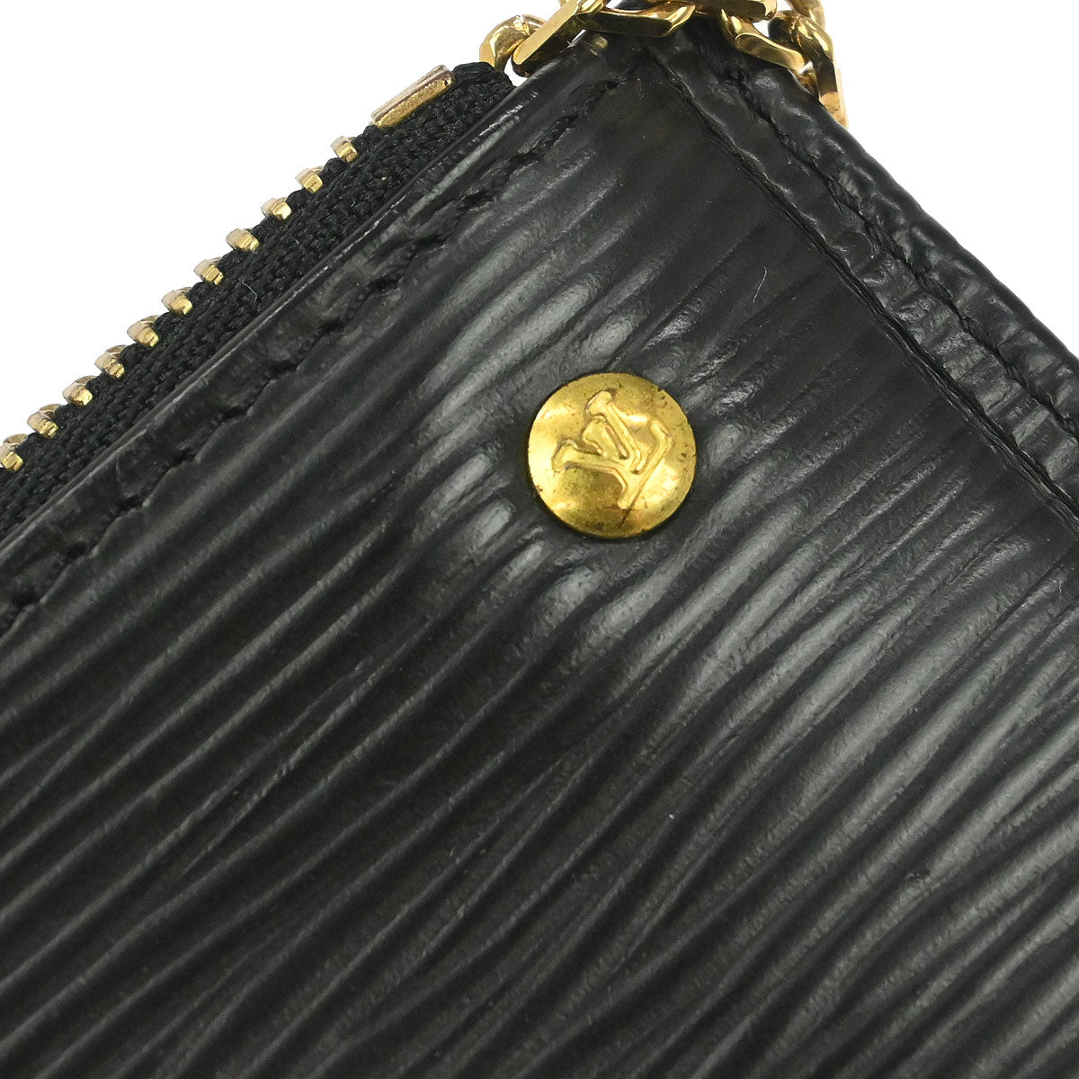 Louis Vuitton 2003 Black Epi Pochette Cles Coin Purse M63802