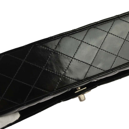 Chanel Black Patent Leather Medium Classic Double Flap Shoulder Bag