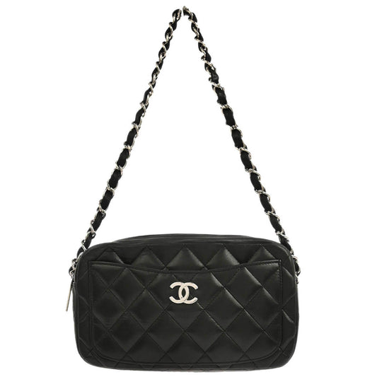Chanel 2005-2006 Black Lambskin Chain Handbag