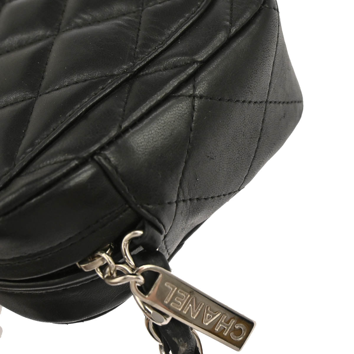 Chanel 2005-2006 Black Lambskin Chain Handbag