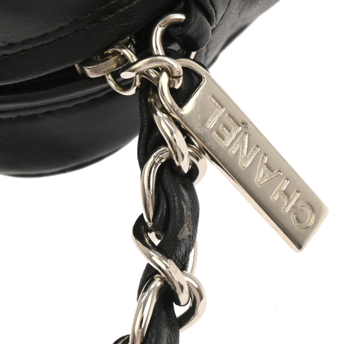 Chanel 2005-2006 Black Lambskin Chain Handbag