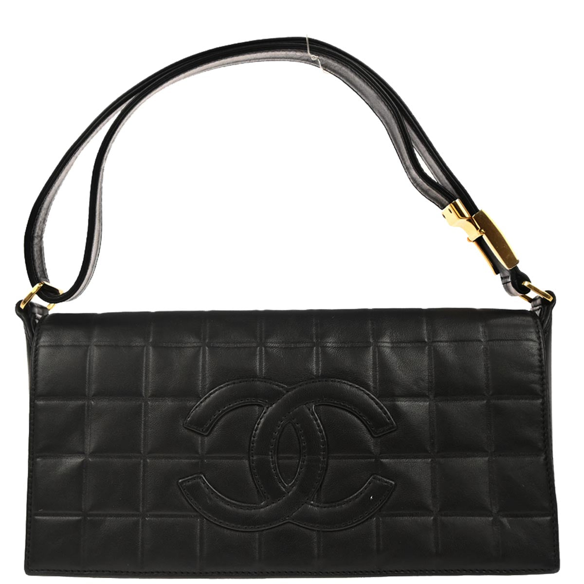 Chanel Black Lambskin Choco Bar Shoulder Bag