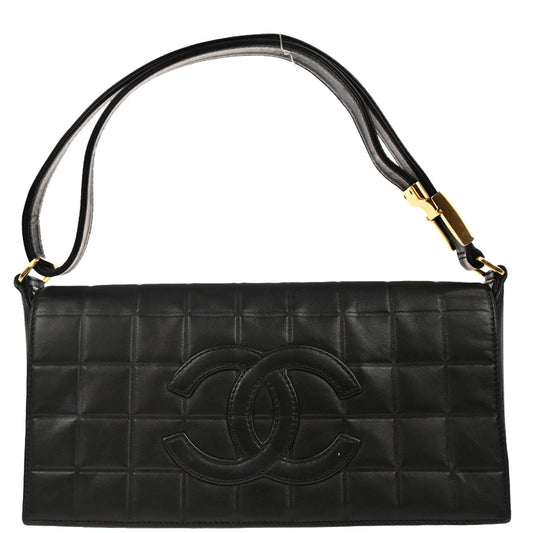 Chanel Black Lambskin Choco Bar Shoulder Bag