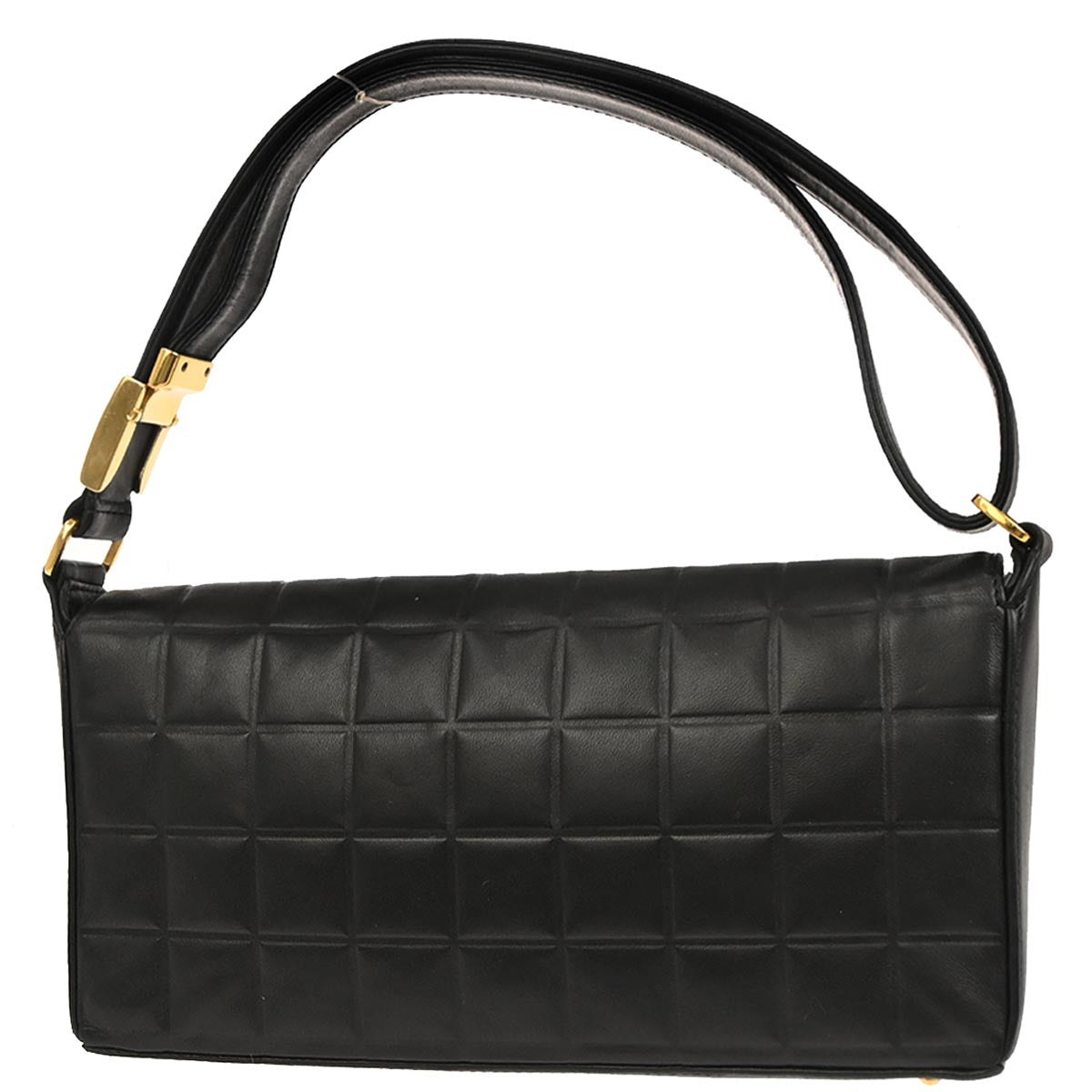 Chanel Black Lambskin Choco Bar Shoulder Bag