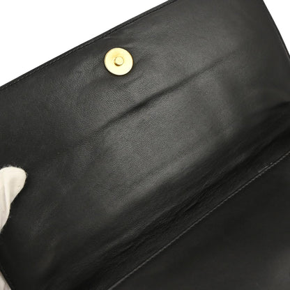 Chanel Black Lambskin Choco Bar Shoulder Bag