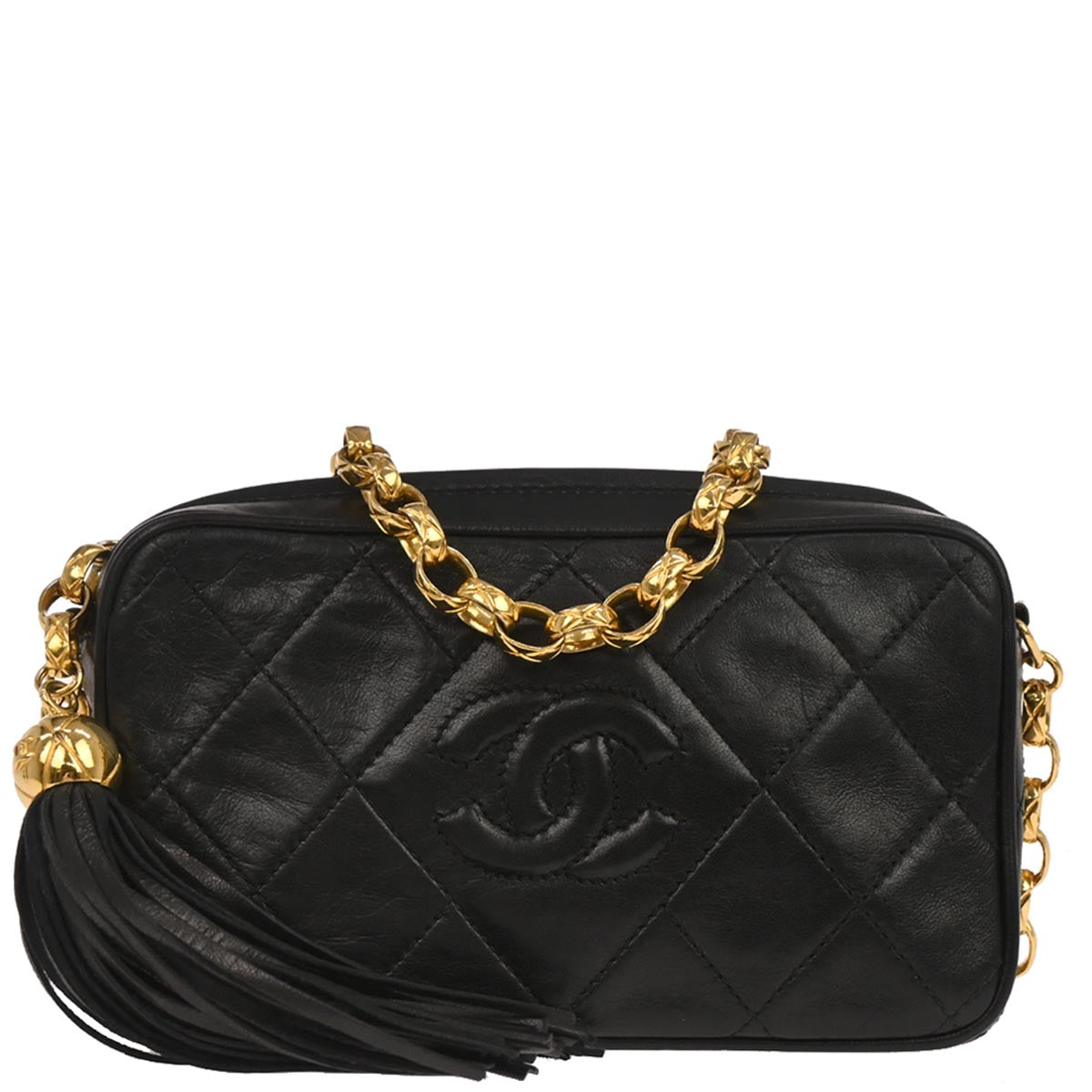 Chanel 1991-1994 Black Lambskin Camera Bag