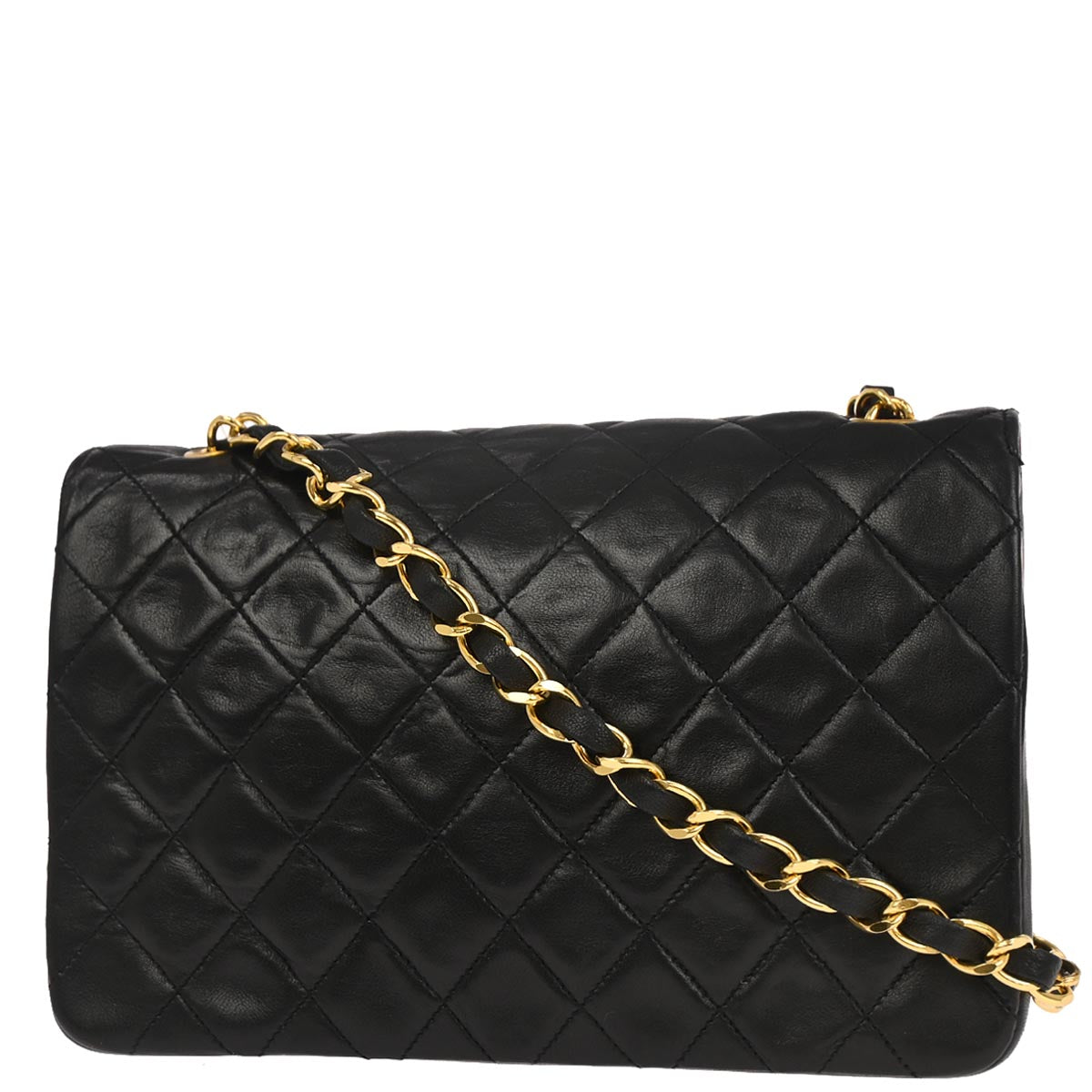 Chanel 1989-1991 Black Lambskin Shoulder Bag