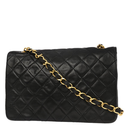 Chanel 1989-1991 Black Lambskin Shoulder Bag