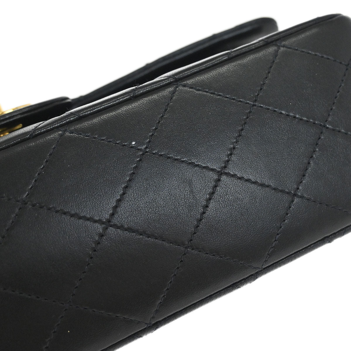 Chanel 1991-1994 Black Lambskin Medium Classic Double Flap Shoulder Bag