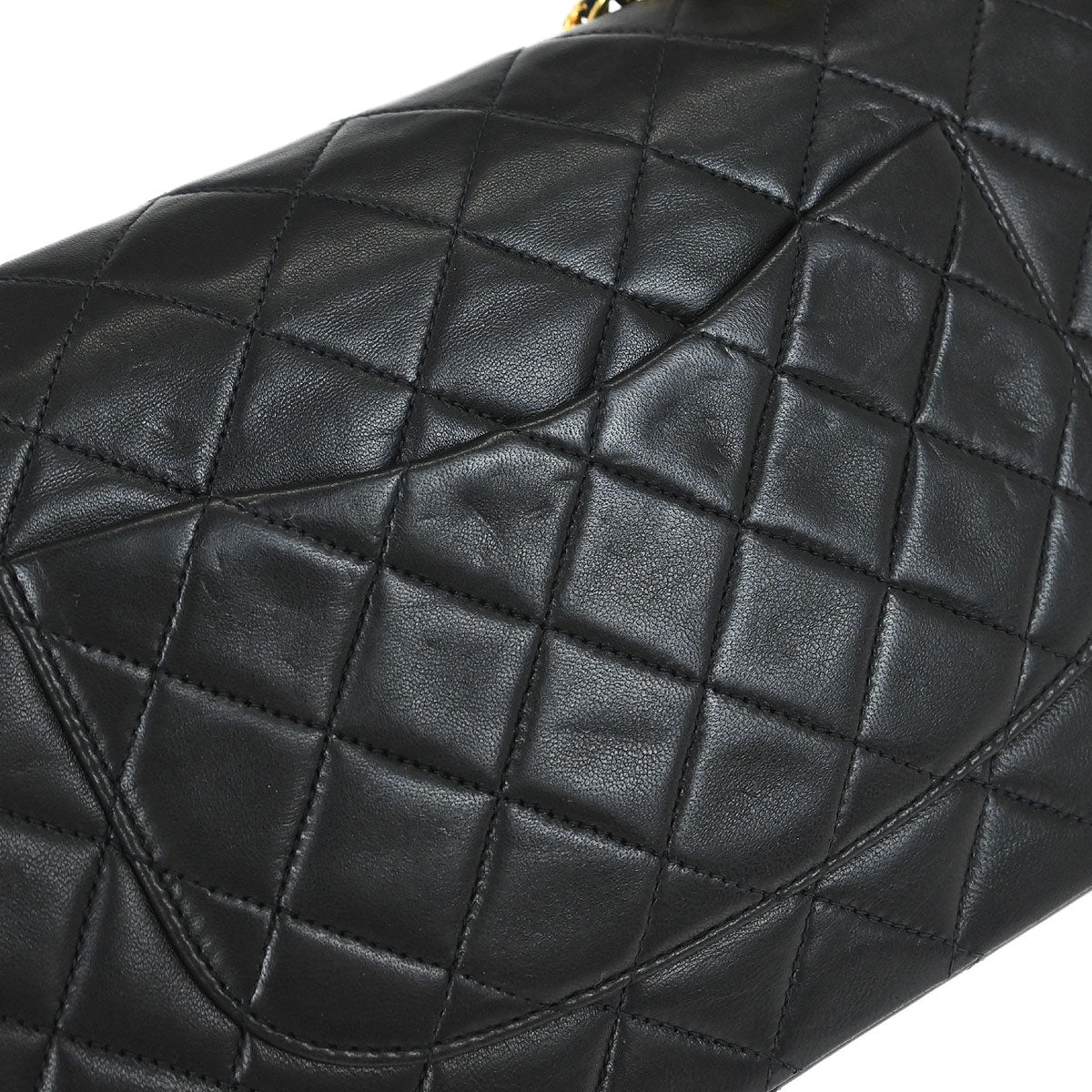 Chanel 1991-1994 Black Lambskin Medium Classic Double Flap Shoulder Bag
