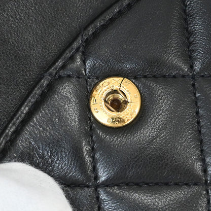 Chanel 1991-1994 Black Lambskin Medium Classic Double Flap Shoulder Bag