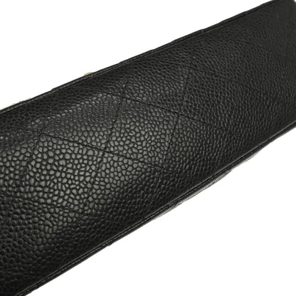 Chanel 2002-2003 Black Caviar Skin Small Classic Double Flap Shoulder Bag