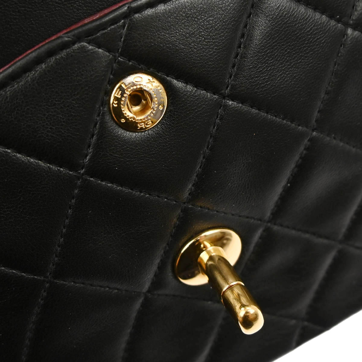 Chanel 1991-1994 Black Lambskin Medium Classic Double Flap Shoulder Bag