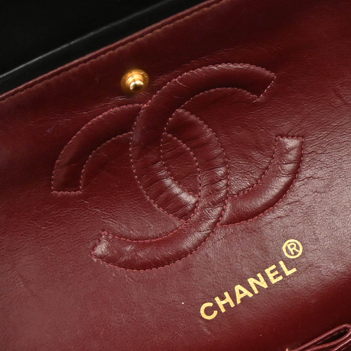 Chanel 1991-1994 Black Lambskin Medium Classic Double Flap Shoulder Bag