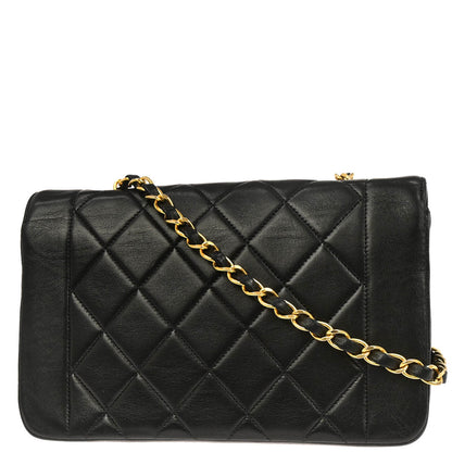 Chanel 1991-1994 Black Lambskin Small Diana Shoulder Bag