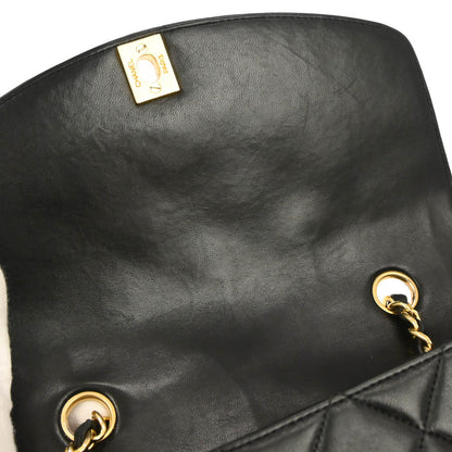 Chanel 1991-1994 Black Lambskin Small Diana Shoulder Bag
