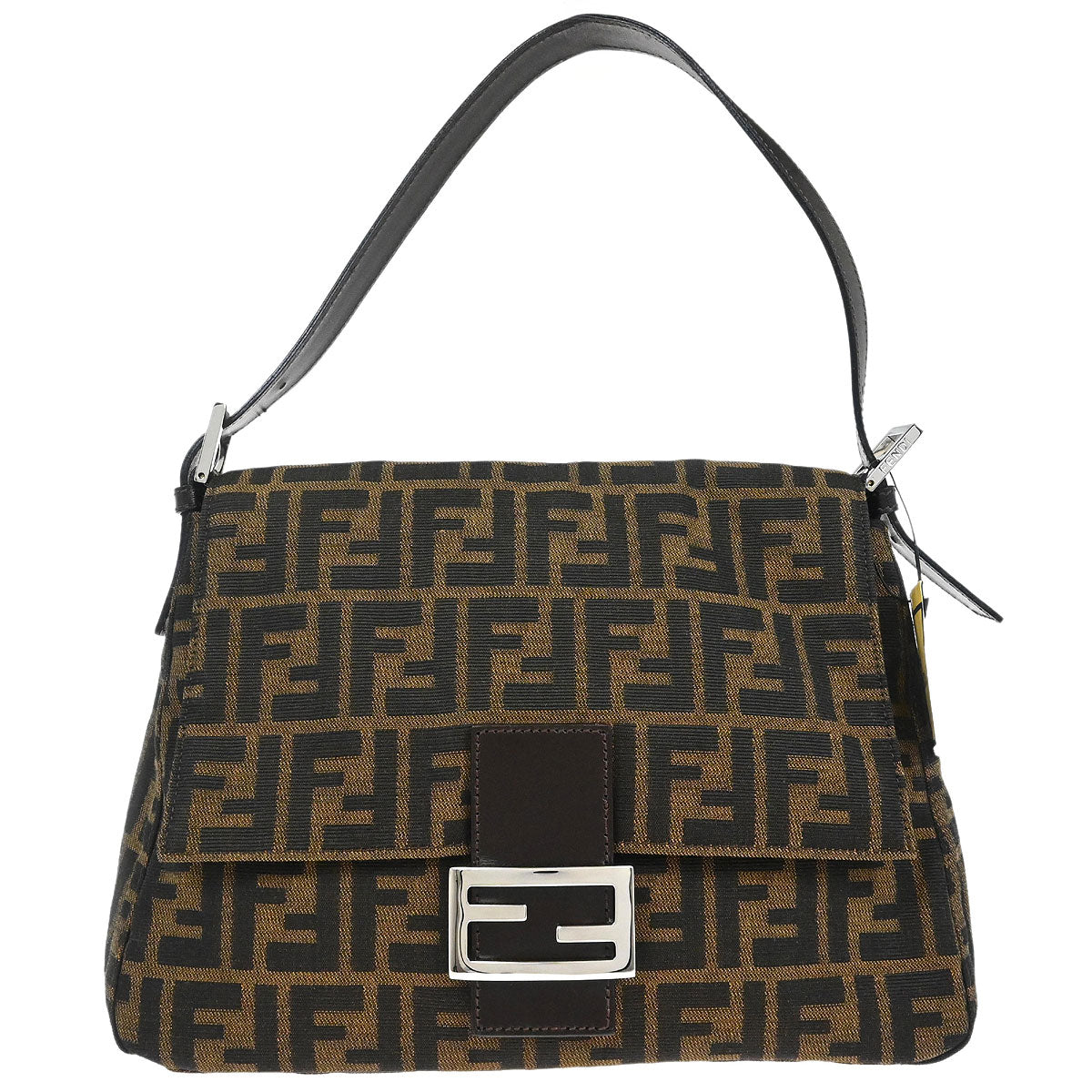 Fendi Brown Canvas Zucca Mamma Baguette Handbag