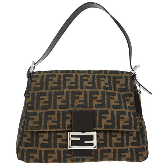 Fendi Brown Canvas Zucca Mamma Baguette Handbag
