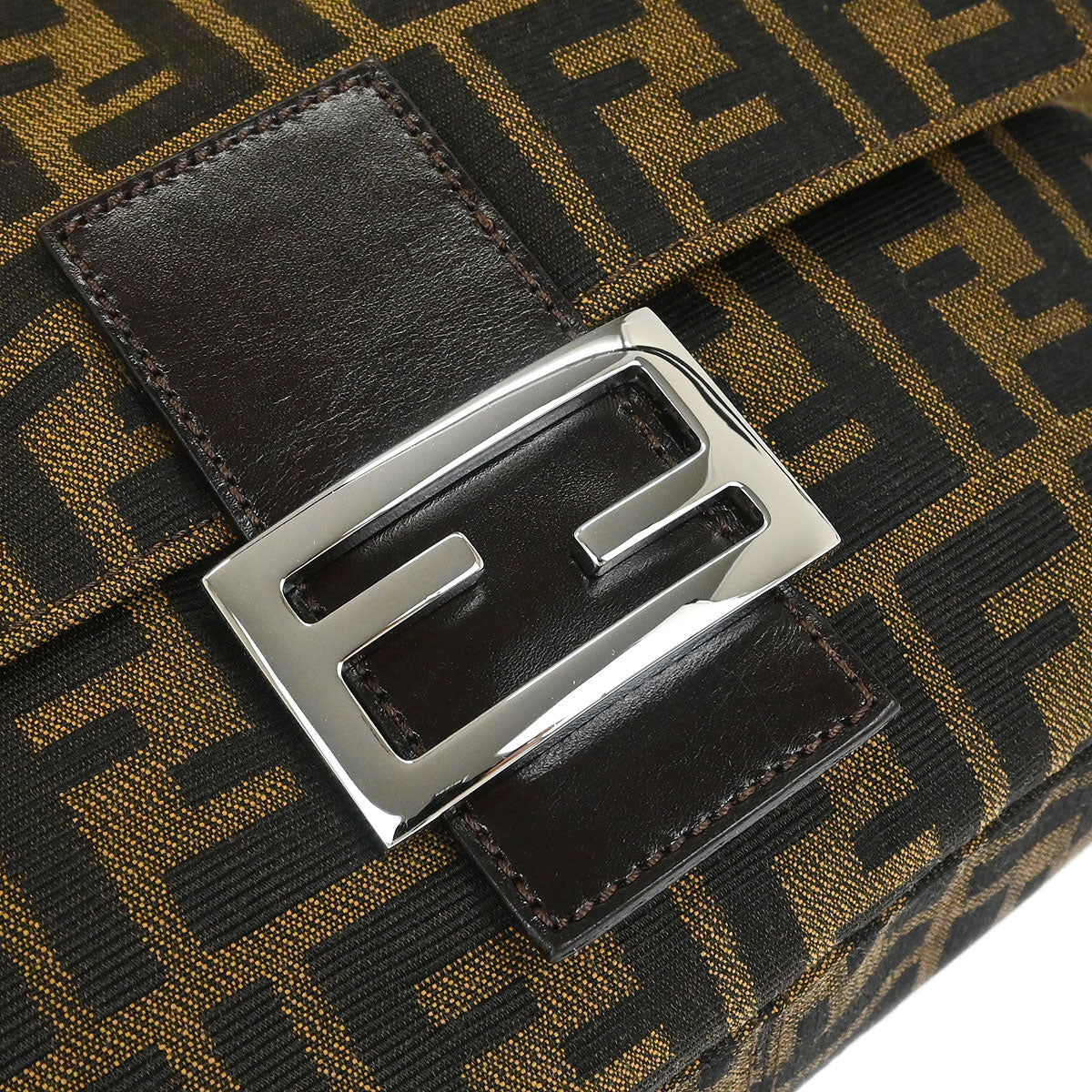 Fendi Brown Canvas Zucca Mamma Baguette Handbag