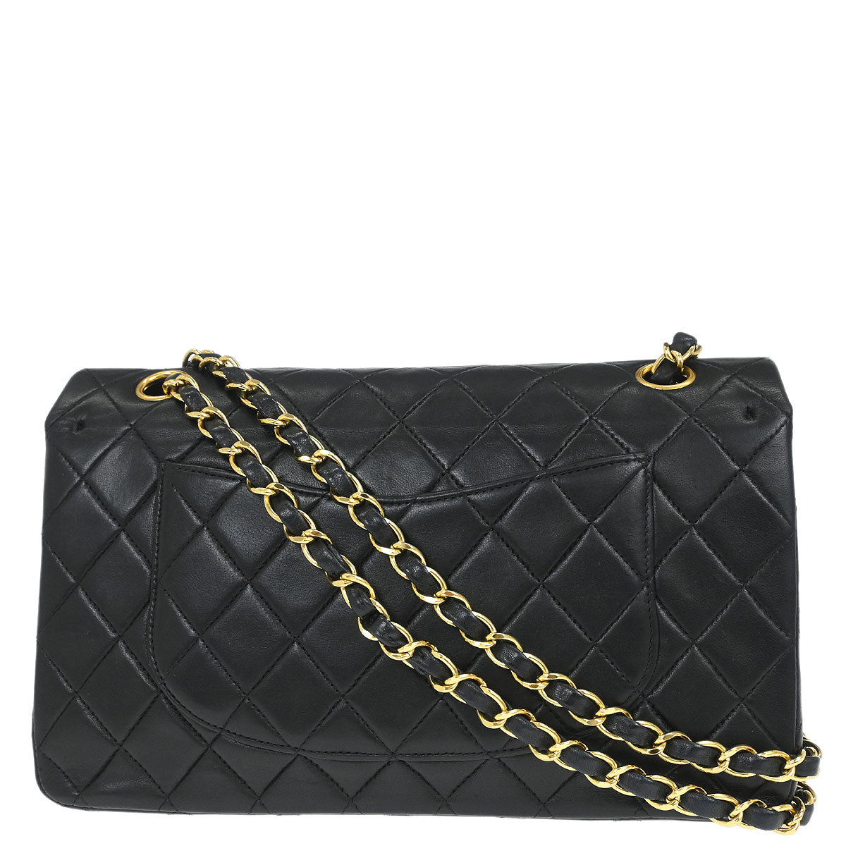 Chanel 2000-2002 Black Lambskin Medium Classic Double Flap Shoulder Bag