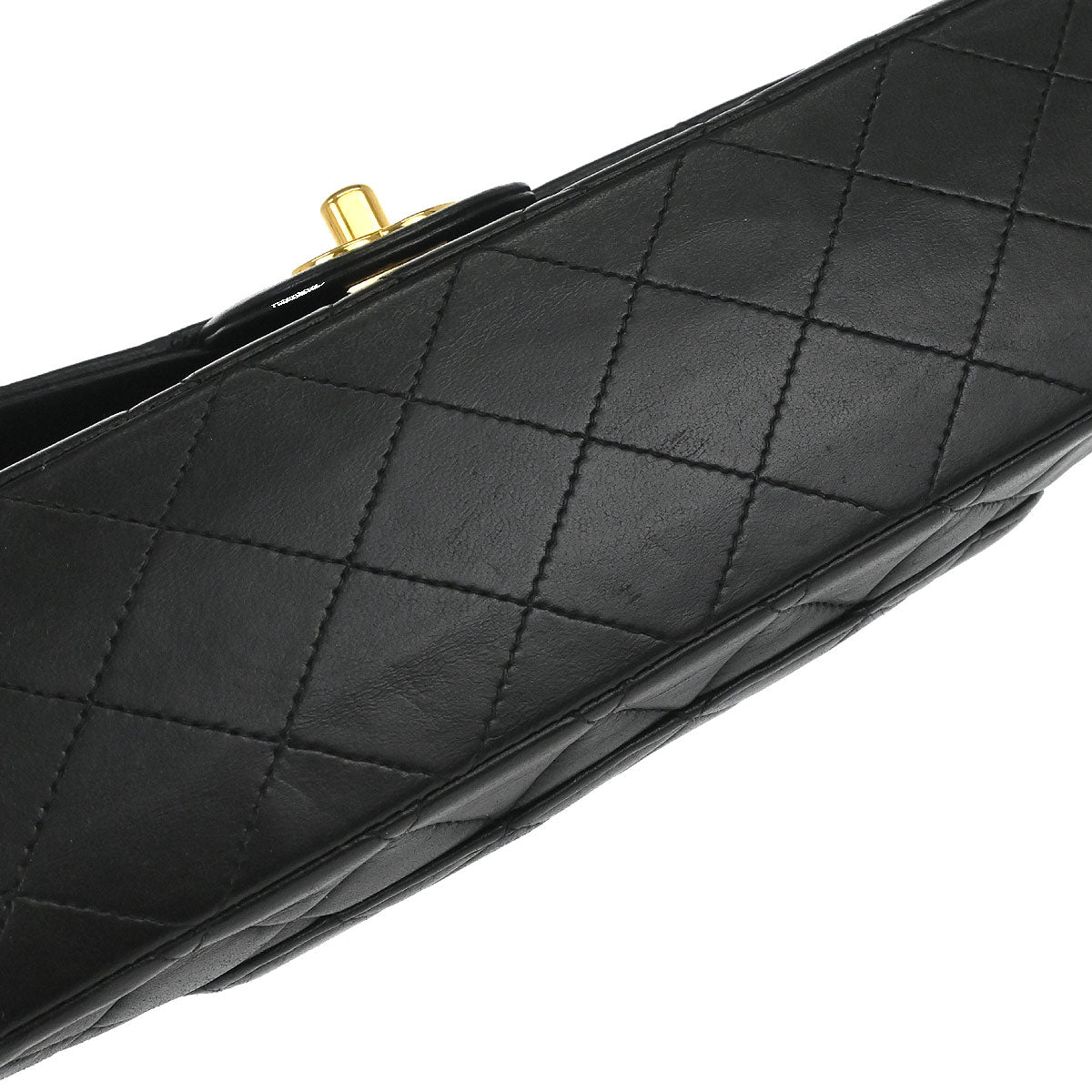 Chanel 2000-2002 Black Lambskin Medium Classic Double Flap Shoulder Bag