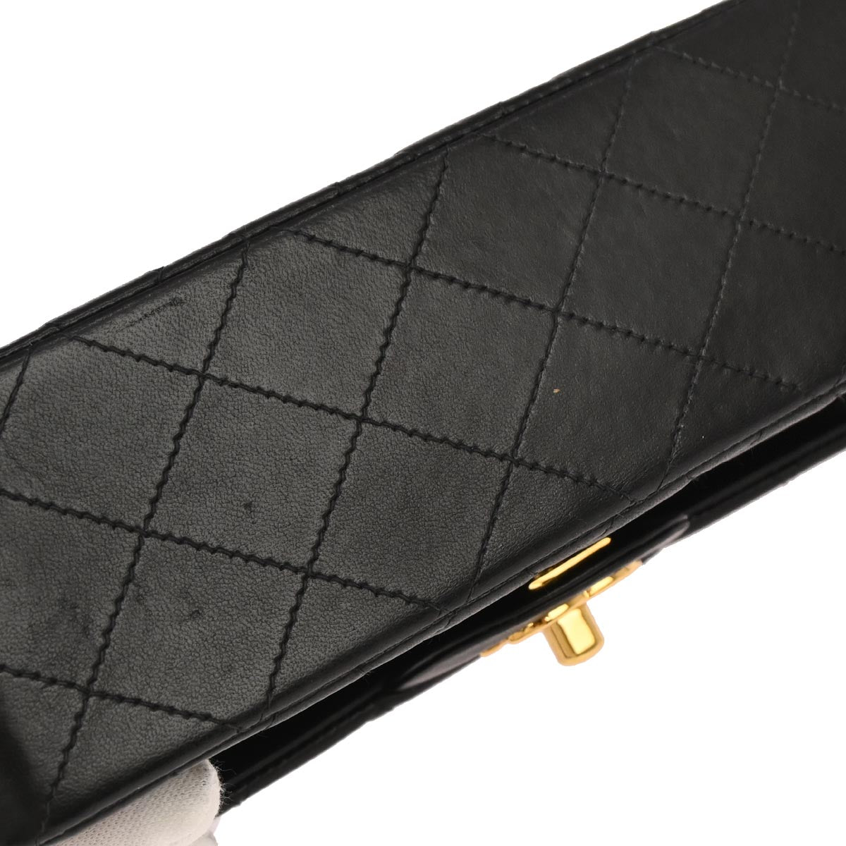 Chanel 2000-2002 Black Lambskin Small Classic Double Flap Shoulder Bag