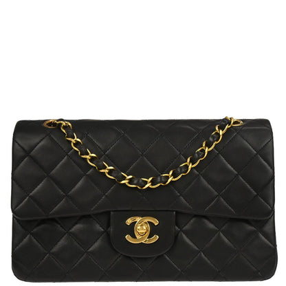 Chanel Black Lambskin Small Classic Double Flap Shoulder Bag