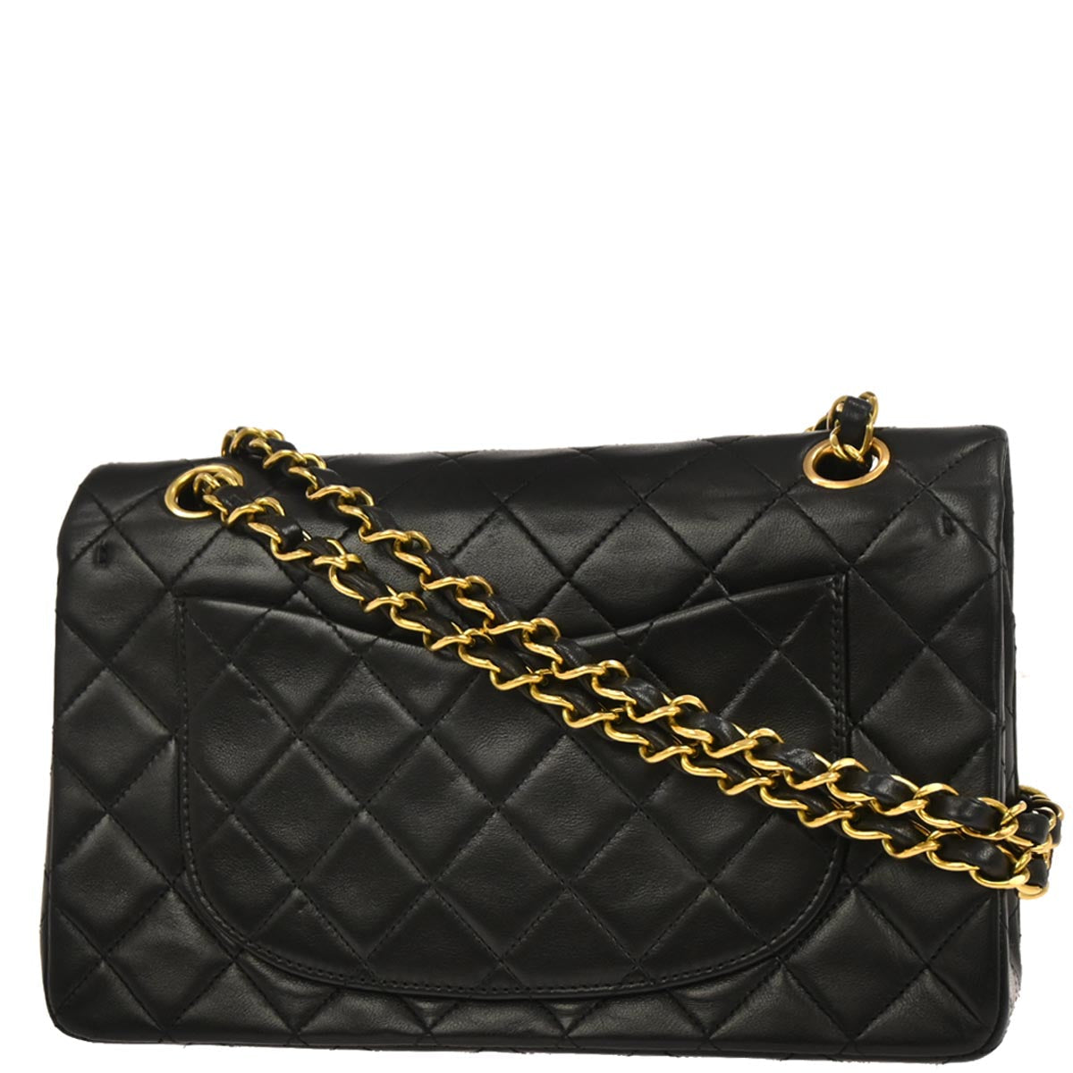 Chanel Black Lambskin Small Classic Double Flap Shoulder Bag