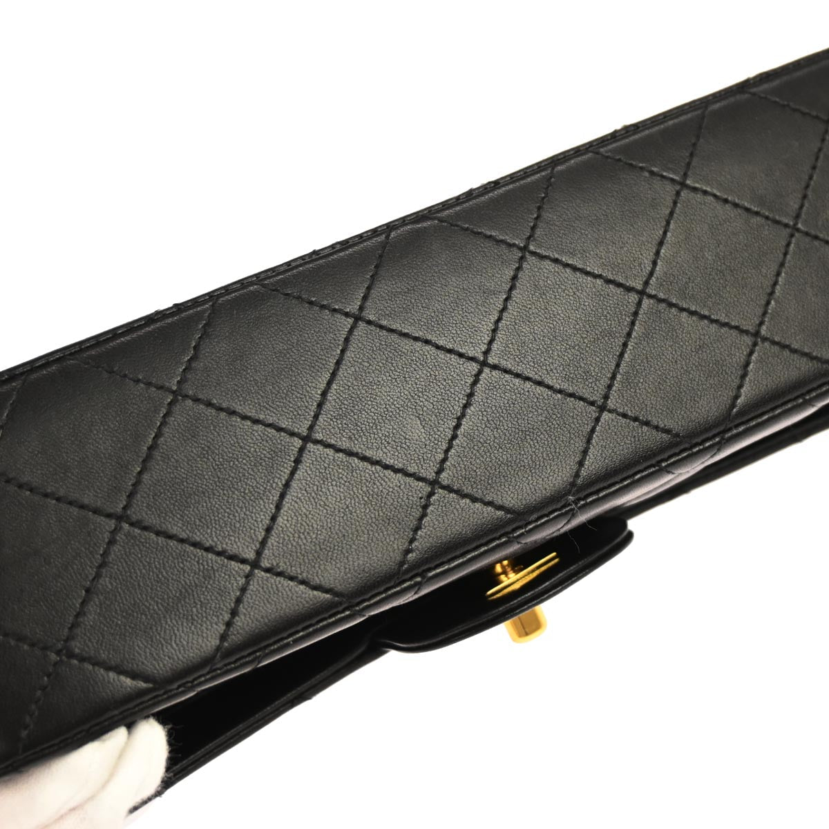 Chanel Black Lambskin Small Classic Double Flap Shoulder Bag