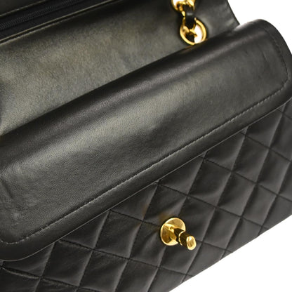Chanel Black Lambskin Small Classic Double Flap Shoulder Bag