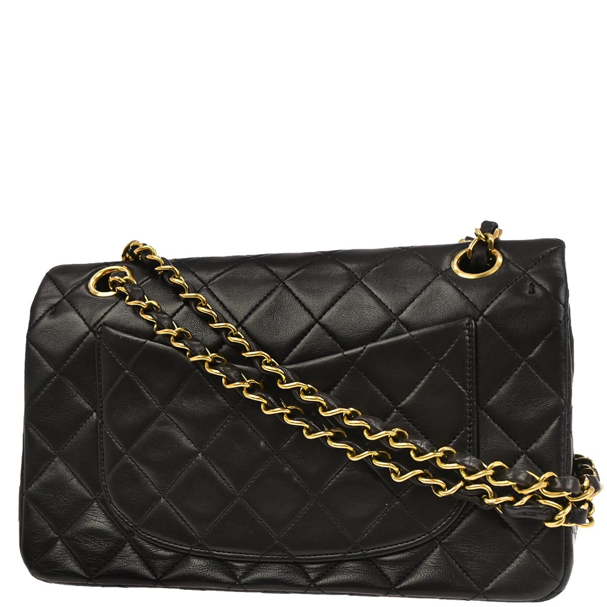 Chanel Black Lambskin Small Classic Double Flap Shoulder Bag
