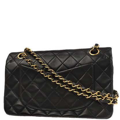 Chanel Black Lambskin Small Classic Double Flap Shoulder Bag