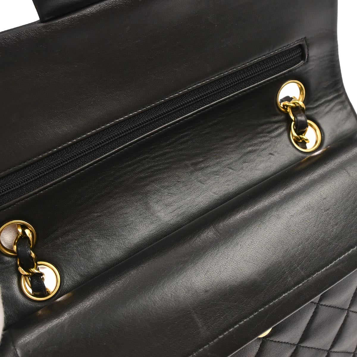 Chanel Black Lambskin Small Classic Double Flap Shoulder Bag