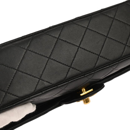 Chanel 1996-1997 Black Lambskin Small Classic Double Flap Shoulder Bag