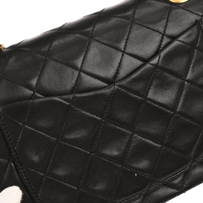 Chanel 1994-1996 Black Lambskin Small Classic Double Flap Shoulder Bag