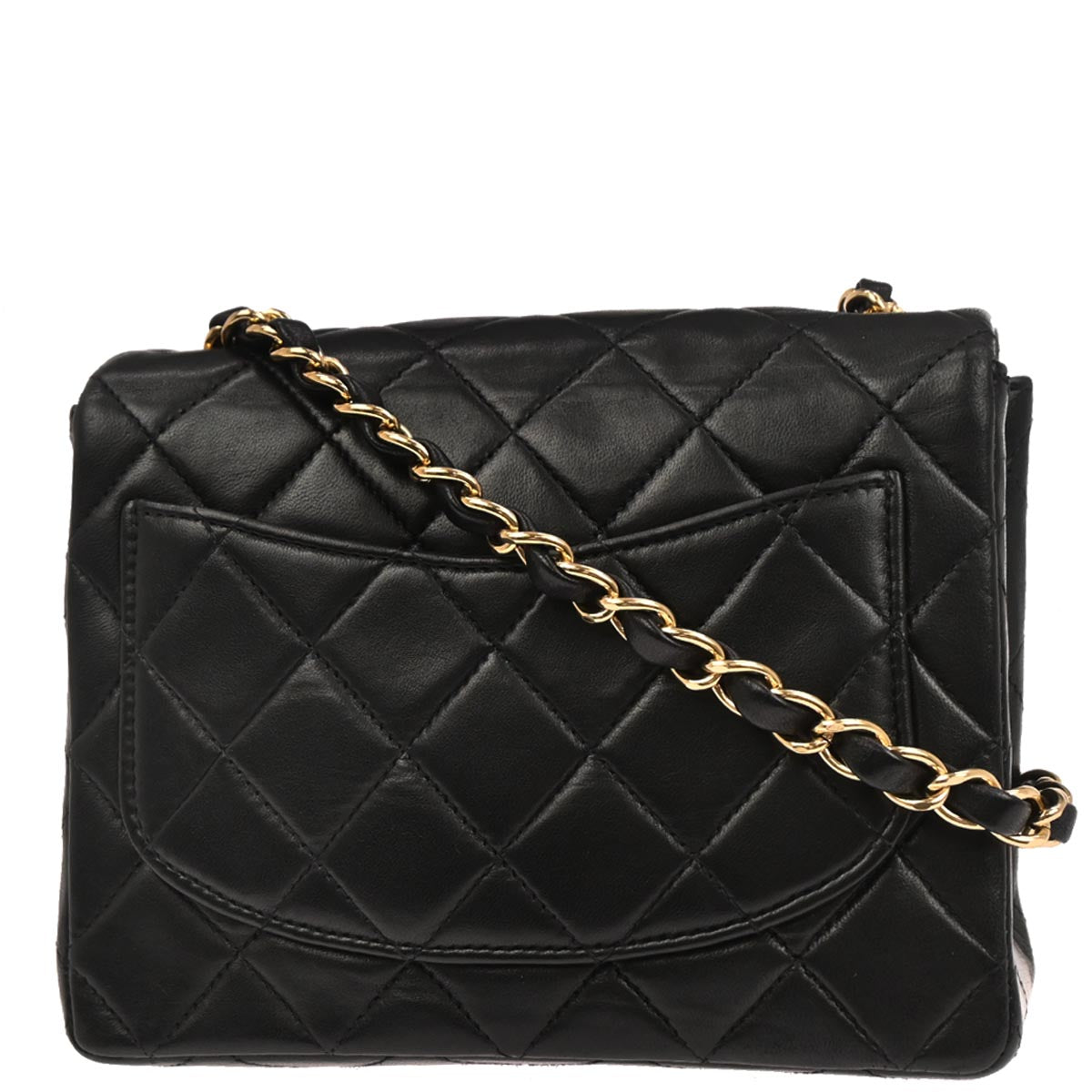 Chanel Black Lambskin Mini Classic Square Flap Shoulder Bag 17