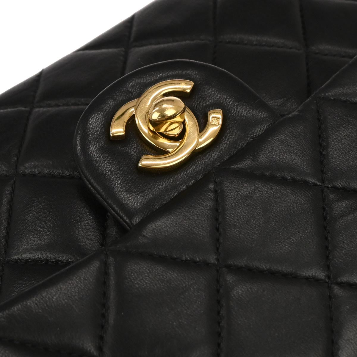 Chanel Black Lambskin Mini Classic Square Flap Shoulder Bag 17