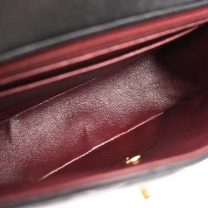 Chanel Black Lambskin Mini Classic Square Flap Shoulder Bag 17