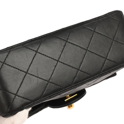 Chanel 1989-1991 Black Lambskin Mini Classic Square Flap Shoulder Bag 17