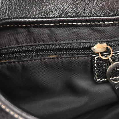 Christian Dior Black Trotter Floral Saddle Handbag